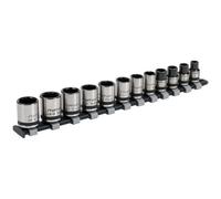 Sealey AK2741B Presa Set 12pc 1cmSq Drive da Agganciare™ 6pt Metrico - Nero