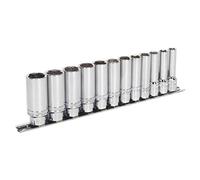 Sealey AK2744 socket set 12PC 3/20,3 cm SQ unità Deep lock-on ™ 6PT Metric