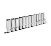 Sealey Metrico Presa Set 13pc 1.3cmSq Drive Profondo Blocco Su 6pt AK2745