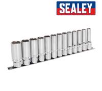 Sealey Metrico Presa Set 13pc 1.3cmSq Drive Profondo Blocco Su 6pt AK2745