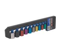 Sealey Multicolore 6 Lato Chiave Esagonale Set 10pc 1cm Drive Metrico 10-19mm