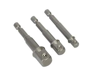 Sealey AK4929 3pc Potenza Attrezzo Adattatore Presa Set, Argento, Set di 3 Pezzi - Argento, Height: 147mm x Width: 92mm x Depth: 21mm