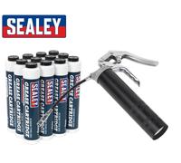 Sealey AK53 Pistola Tipo Pompa Per Grasso + 12x SCS107 Cartucce EP2 Litio