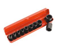 Sealey Metrico Urto Presa Set 10pc 1.3cmSq Drive Singolo Esagonale con Scatola