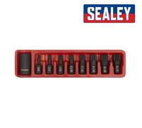 Sealey AK5611 9pc Impact Grado Spline Po' Set S2 Acciaio - M6 - M18 - 12 Punto