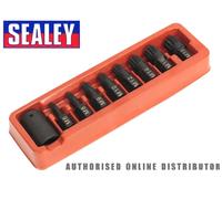 Sealey AK5611 Set 9 Pezzi Bussole Torx Spline M6-M18 1/2" Attacco Quadra