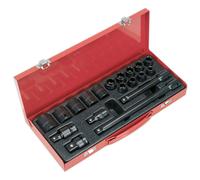 Sealey AK5619M Impact Presa Set 19pc 1.3cm Portata Quadrata Metrico