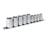 Sealey Punta Torx Presa Set 9pc 1cm & 1.3cmSq Guida E10-E14 & E16-E24 AK617