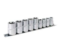 Sealey Punta Torx Presa Set 9pc 1cm & 1.3cmSq Guida E10-E14 & E16-E24 AK617