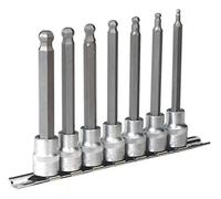 Sealey ak6212 Testa sferica esagonale Bit Set 7 chiavi a bussola 3/8 "SQ DRIVE 100 mm