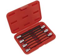 Sealey Estremità a Sfera Esagonale Presa Punta Set 7pc 1cmSq Drive 150mm Metrico