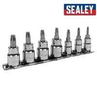 Sealey Trx-Star Presa Set Punte Lock-On™ 7pc 0.6cm & 1cmSq Drive AK62262