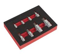 Sealey Scanalate Presa Set di Punte 8pc 0.6cm,1cm & 1.3cmSq Guida AK6241