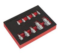 Sealey Esagonale Presa Set di Punte 10pc Stubby 0.6cm,1cm & 1.3cmSq Drive AK6244
