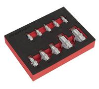 Sealey AK6244 - Set di 10 chiavi a bussola esagonali con attacco quadro da 1/4", 3/8" e 1/2"