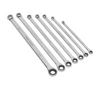 Sealey Doppio Anello Cricchetto / Fisso Chiave Set 7pc extra-Lunga Metrico