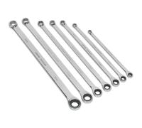 Sealey Doppio Anello Cricchetto / Fisso Chiave Set 7pc extra-Lunga Metrico