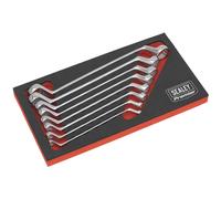 Sealey Inclinato Doppio Terminale Anello Chiave Set 8pc Metrico AK63257
