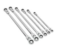 Sealey Testina Flessibile Doppio Terminale Cricchetto Anello Chiave Set 6pc