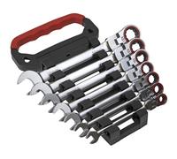 Sealey AK63943 Testina Flessibile Chiave Combinata a Cricchetto Set 7pc Metrico