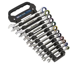 Sealey AK63949 - Set di chiavi a cricchetto combinate, 12 pezzi, serie Platinum