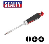 Sealey AK64907 Dente Fine Lungo Cricchetto Cacciavite Con 7pc S2 Acciaio Bit New