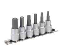 Sealey Chiave Esagonale Presa Set di Punte 6pc 1cmSq Guida Metrica AK656