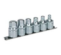 Esagonale Presa Punta Set Con Binario 6pc Stubby 1.3cmSq Guida Metrica - Sealey