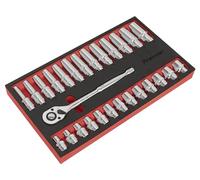 Sealey AK66723 Chiave a Cricchetto & Presa Set 27pc 1.3cmSq Drive