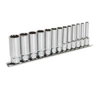 Presa Set 13pc Profondo 0.6cmSq Guida Totale Guida AK69813D Sealey Nuovo
