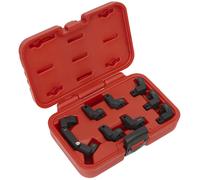 Sealey Metrico Iniettore Tubo Presa Set 9pc 1cmSq Drive Cardine AK6985