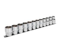 Sealey Totale Drive Presa Set 12pc 1.3cmD Metrico Pienamente Lucidato AK70612