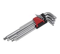Sealey Estremità a Sfera Set Chiavi Esagonali 9pc extra-Lunga Lock-On™