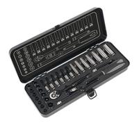 Sealey Presa Set 32pc 0.6cmSq Drive 6pt Walldrive® Metrico Serie Nera AK797