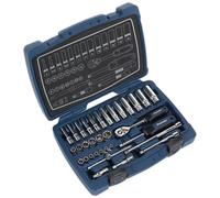 Sealey AK8990 Presa Set 33pc 0.6cmSq Drive 6pt Walldrive Metrico