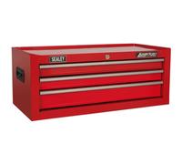 Sealey Cassettiera Mid-Box 3 cassetti AP223 con cuscinetti a sfera e perni di scorrimento Rosso