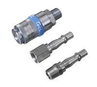 Sealey Aria Attrezzo Accoppiamento Kit 3pc 0.6cmBSP 2 Femmina 1 Maschile AC60