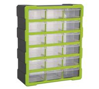 Armadio Scatola 18 Cassetti - Verde/Nero Alta Visibilità - Sealey APDC18HV Nuovo