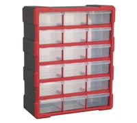 Sealey Armadietto Scatola 18 Cassetto - Rosso/Nero APDC18R