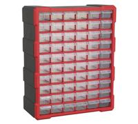 Sealey Armadietto Scatola 60 Cassetto - Rosso/Nero APDC60R