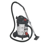 Sealey Aspirapolvere Industriale 30L 1400W/230V Inossidabile Tamburo Auto Avvio
