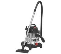 Sealey Aspirapolvere Industriale Bagnato E Asciutto 20L 1250W/230V Inox Tamburo