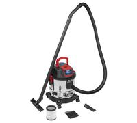 Sealey Aspirapolvere Wet & Dry 20L 1200W/230V Inossidabile Tamburo PC195SD