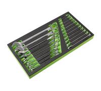 Sealey Attrezzo Vassoio & Chiave Combinata Set 19pc Metrico 510 x 270 x 40mm