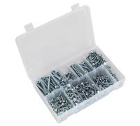 Sealey Auto-Perforanti Vite Assortimento 410pc Testa Esagonale Zinco AB061SDH
