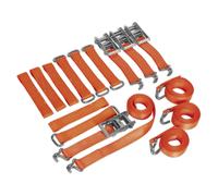 Sealey Auto Trasportatore Cricchetto Cinturino Lega / Acciaio Kit Ruote 4pc 50mm