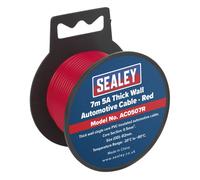 Sealey Automobilistico Cavo Spesso Muro 5A 7m Rosso AC0507R