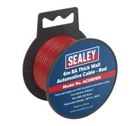 Sealey Automobilistico Cavo Spesso Muro 8A 6m Rosso AC0806R