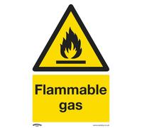 Sealey Avvertimento Sicurezza Insegna - Infiammabile Gas - Vinile Autoadesivo