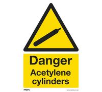 Sealey Avvertimento Sicurezza Insegna - Pericolo Acetilene Bombole - Plastica -